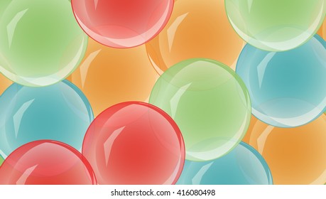 beautiful three-dimensional glass balls with reflection effect