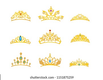 Beautiful tiara gold with different size and model