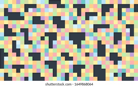Beautiful tiles background. Colorful pixel background for card or poster - vector illustration.
