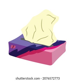 It is a beautiful tissue box that contains a tissue. equipped vector illustrations