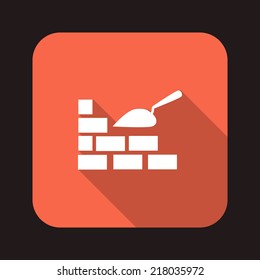 Beautiful Tools Bricks Wall And Scoop web icon