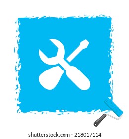 Beautiful Tools Wrench And Screwdriver web icon