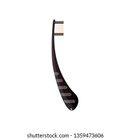 Beautiful toothbrush of black color of an unusual form.