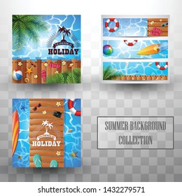 Beautiful top view summer beach background collections