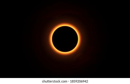 Beautiful Total Solar Eclipse Phenomenon Vector