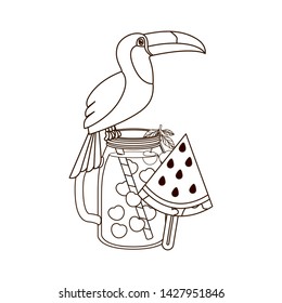 beautiful toucan on white background