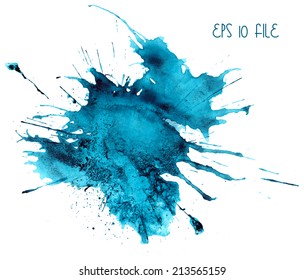 Beautiful traced vector watercolor splatter.