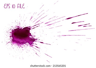 Beautiful traced vector watercolor splatter.