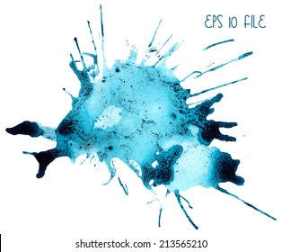 Beautiful traced vector watercolor splatter.