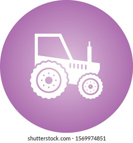 Beautiful Tractor Glyph Vector Icon