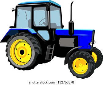 Beautiful tractor isolated on a white background