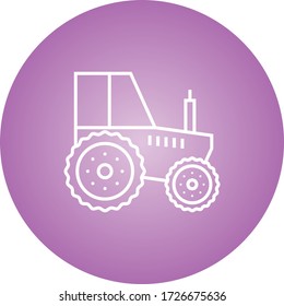 Beautiful Tractor Line Vector Icon