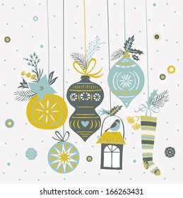 Beautiful traditional Christmas greeting card