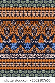Hermoso diseño de patrón de Damasco tradicional 