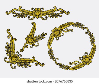 Beautiful traditional gold delicate Thai ornament vector 