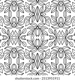 Beautiful traditional seamless pattern black and white. Abstract background. Vector illustration.