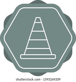 Beautiful Traffic Cone Line Vector Icon