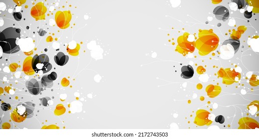 Beautiful transparent flowers. Bright colorful background with branches and flower buds. Great for printing, posters, flyers, packaging, invitations, postcards, textile designs and other accessories.