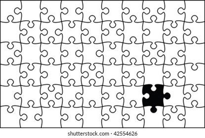 Beautiful Transparent Jigsaw Puzzle Vector One Stock Vector (Royalty ...
