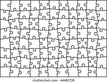 Beautiful transparent jigsaw puzzle vector - place your picture under