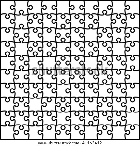 Beautiful transparent jigsaw puzzle vector 10x10