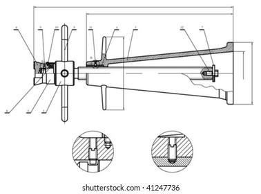 Beautiful transparent mechanical sketch vector