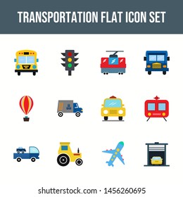 Beautiful Transportation flat multicolor icon set