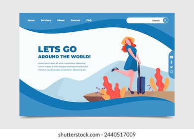 Beautiful travel landing page vector design in eps 10