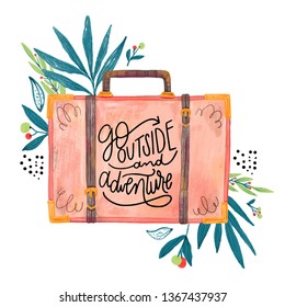 Beautiful Travel Quote With Watercolor Illustration