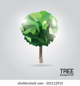  beautiful  Tree abstract geometric polygon vector