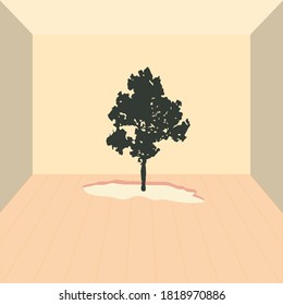 Beautiful tree background with indoor landscape.