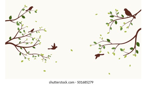 Beautiful tree with birds
