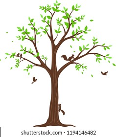 beautiful tree branch with birds silhouette background for wallpaper sticker