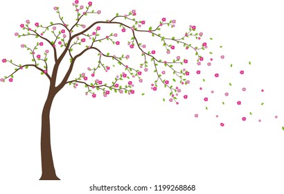 Beautiful tree branch with birds silhouette background for wallpaper sticker