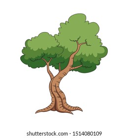 Beautiful tree in cartoon style with modern design concept. Vector illustration

