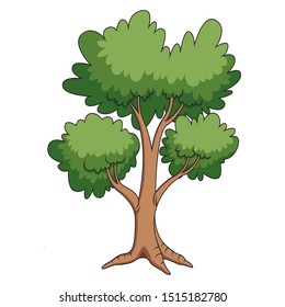 Beautiful tree in cartoon style with modern design concept for any use. Trendy vector illustration