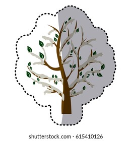 beautiful tree color icon, vector illustration design