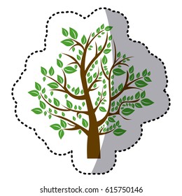 beautiful tree color icon, vector illustration design
