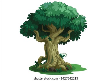 Beautiful tree flat vector illustration