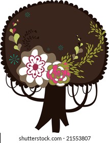 hermoso árbol y flora