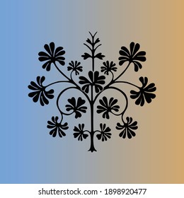 beautiful tree flowers it is black icon