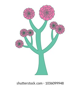 beautiful tree with flowers carnation decoration