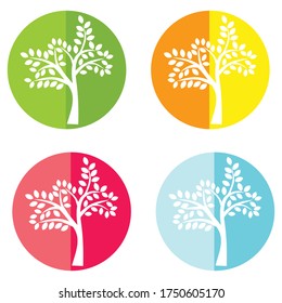 beautiful tree four season, tree four season vector illusration