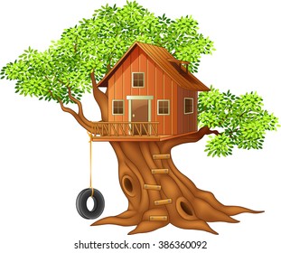 Beautiful tree house cartoon