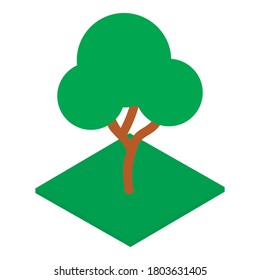 Beautiful tree icon. Isometric illustration of beautiful tree vector icon for web