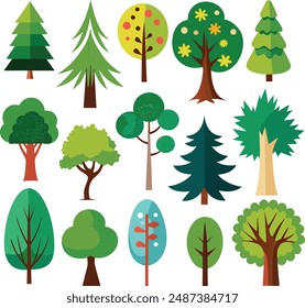 Beautiful Tree icon set And Green Tree Set....