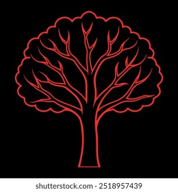Beautiful tree illustration with lush green leaves, symbolizing nature, growth, and tranquility.