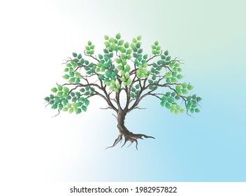 beautiful tree image, vector illustration for home decor