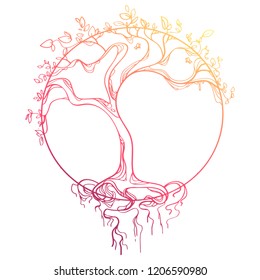 beautiful tree isolated on white background, vector design
