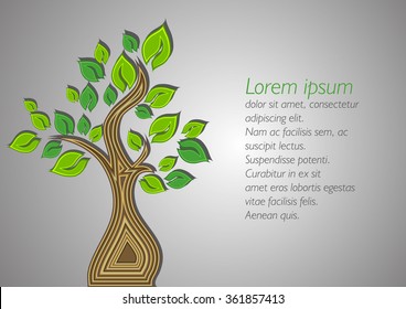 beautiful tree on a grey background. vector illustration